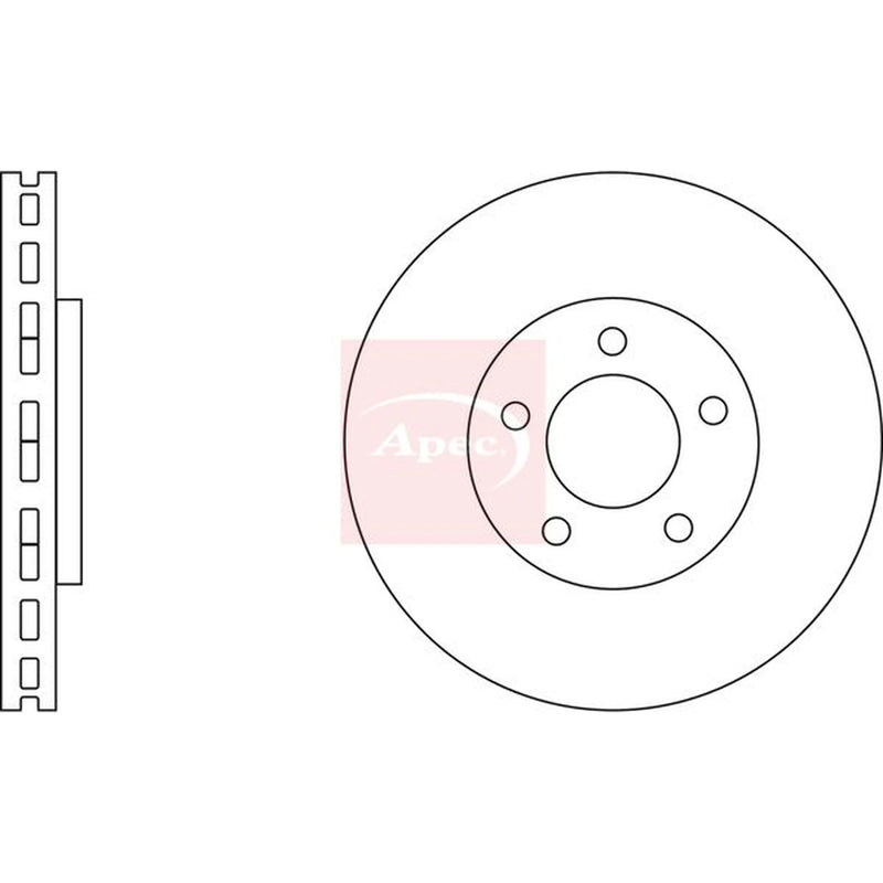 Apec 2 x Vented Front Brake Discs DSK2986