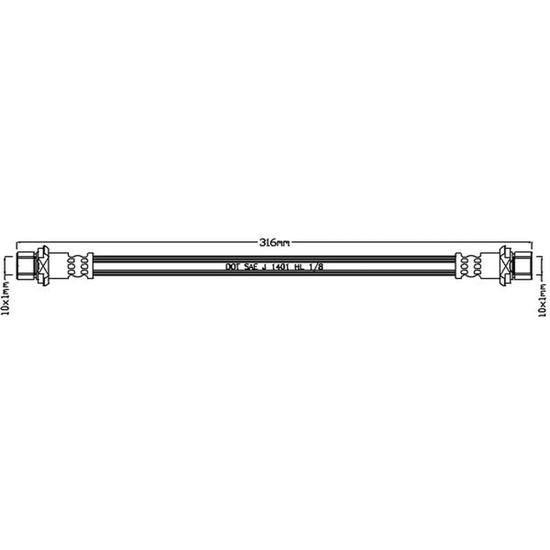 Abtex Brake Hydraulic Hose Line Rear ABH1418
