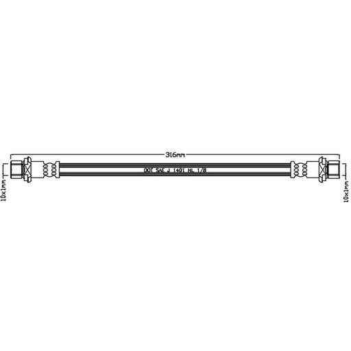 Juratek Brake Hydraulic Hose Line Rear JBH1418