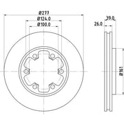 DON 2 x Internally Vented Front Brake Discs PCD15252