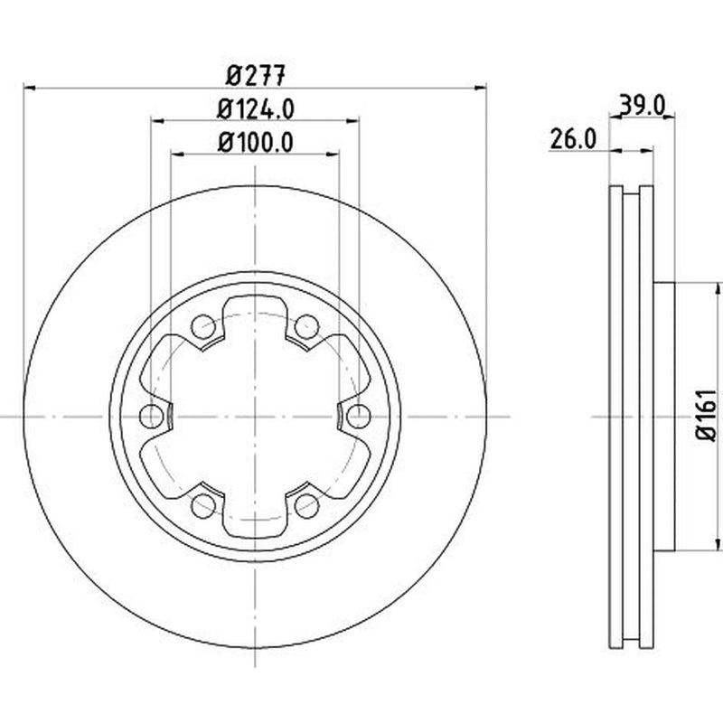 DON 2 x Internally Vented Front Brake Discs PCD15252