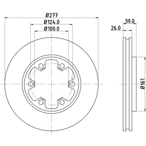 DON 2 x Internally Vented Front Brake Discs PCD15252