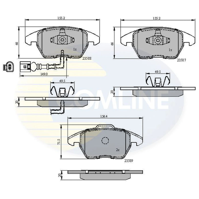 Comline 4 x Front Brake Pad Set CBP11224