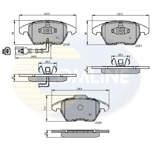 Comline 4 x Front Brake Pad Set CBP11224
