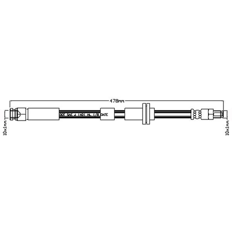 Juratek Brake Hydraulic Hose Line Front JBH1044