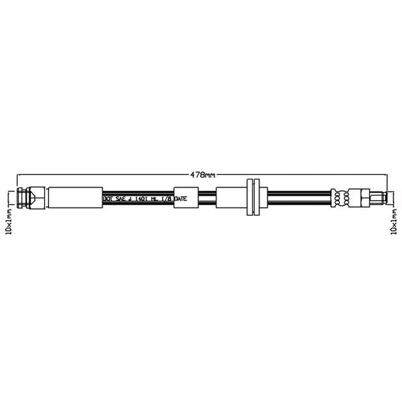 Abtex Brake Hydraulic Hose Line Front ABH1044