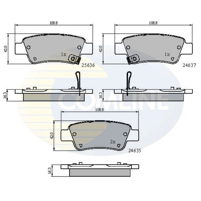 Comline 4 x Rear Brake Pad Set CBP31674