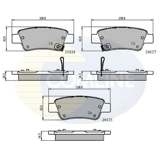Comline 4 x Rear Brake Pad Set CBP31674