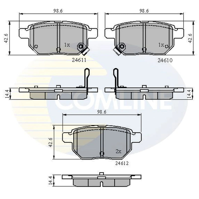 Comline 4 x Rear Brake Pad Set CBP31579