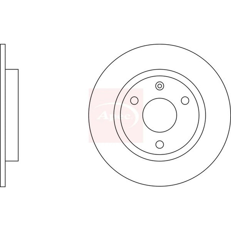 Apec 2 x Solid Front Brake Discs DSK124