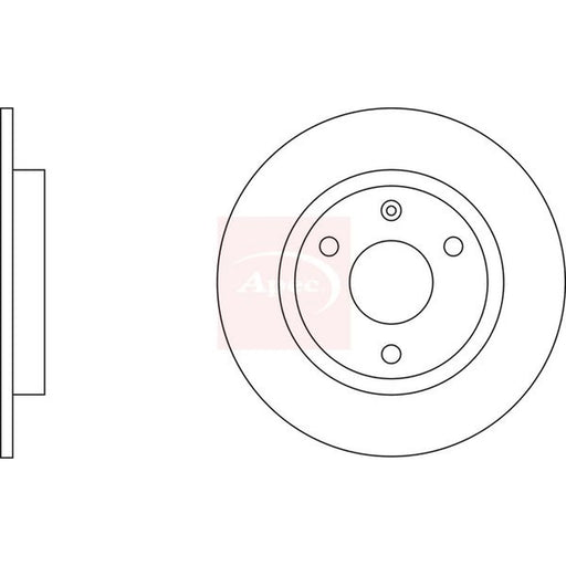 Apec 2 x Solid Front Brake Discs DSK124