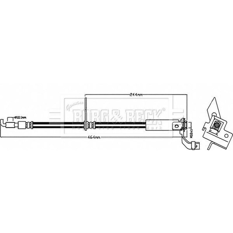 Borg & Beck Brake Hydraulic Hose Line Front Left BBH8481
