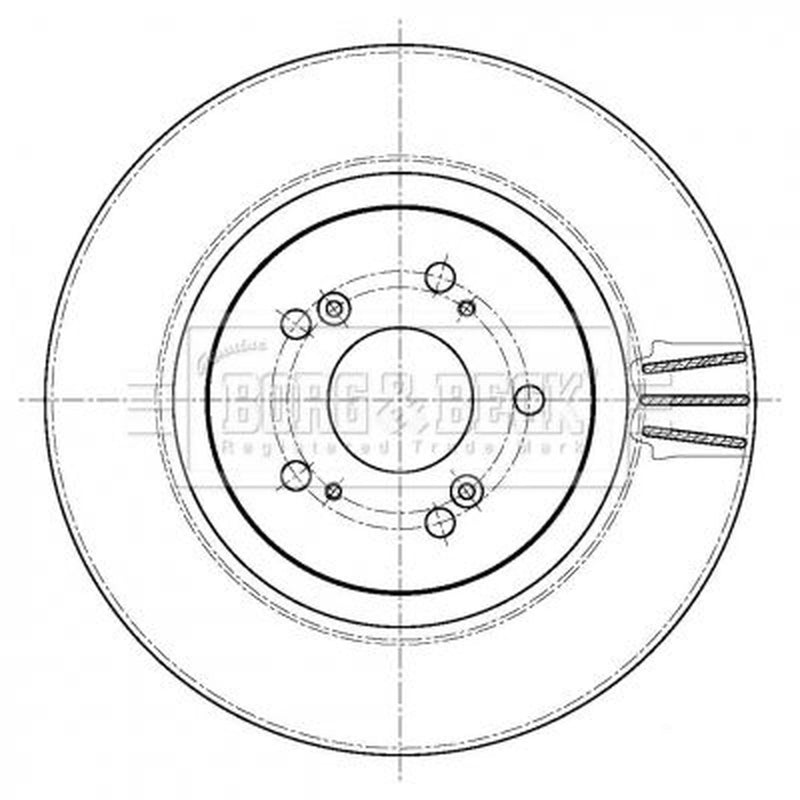 Borg & Beck 2 x Vented Front Brake Discs BBD6109S