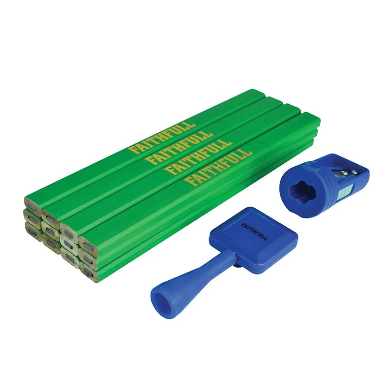 Faithfull Carpenter's Pencil Kit Green / Hard (Pack 12) - FAICPGKIT