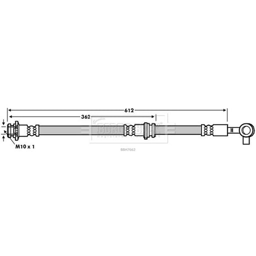 Borg & Beck Brake Hydraulic Hose Line Front Left BBH7662