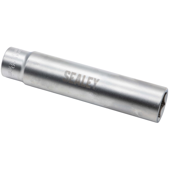 Sealey 3/8"Dr Extra-Deep Hex Socket 18mm (120mmL)
