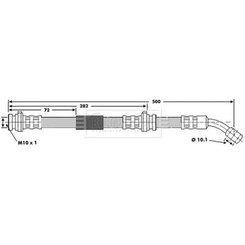 Borg & Beck Brake Hydraulic Hose Line Front Left BBH6587
