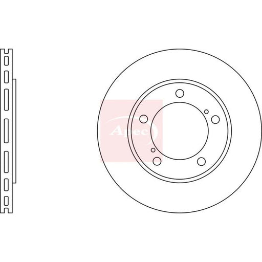 Apec 2 x Vented Front Brake Discs DSK2346