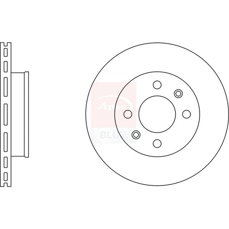 Apec 2 x Vented Front Brake Discs SDK6392