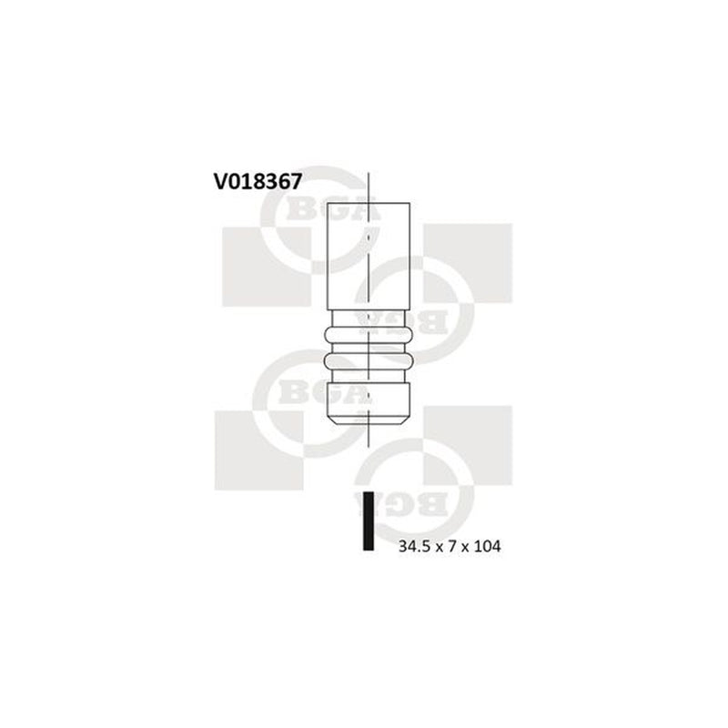 BGA Engine Intake Valve 34mm Head V018367