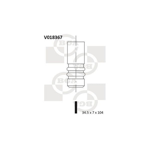 BGA Engine Intake Valve 34mm Head V018367