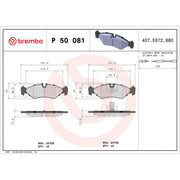 Brembo 4 x Rear Brake Pad Set P50081