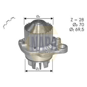 NAPA Engine Cooling Water Pump NWP1137