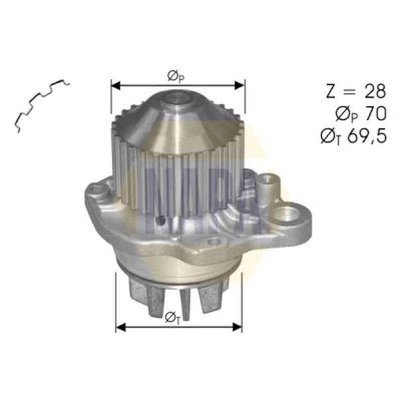 NAPA Engine Cooling Water Pump NWP1137