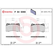 Brembo 4 x Front Brake Pad Set P54039X