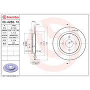 Brembo 2 x Solid Rear Brake Discs 08.A288.10