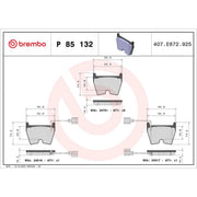 Brembo 8 x Front Brake Pad Set P85132