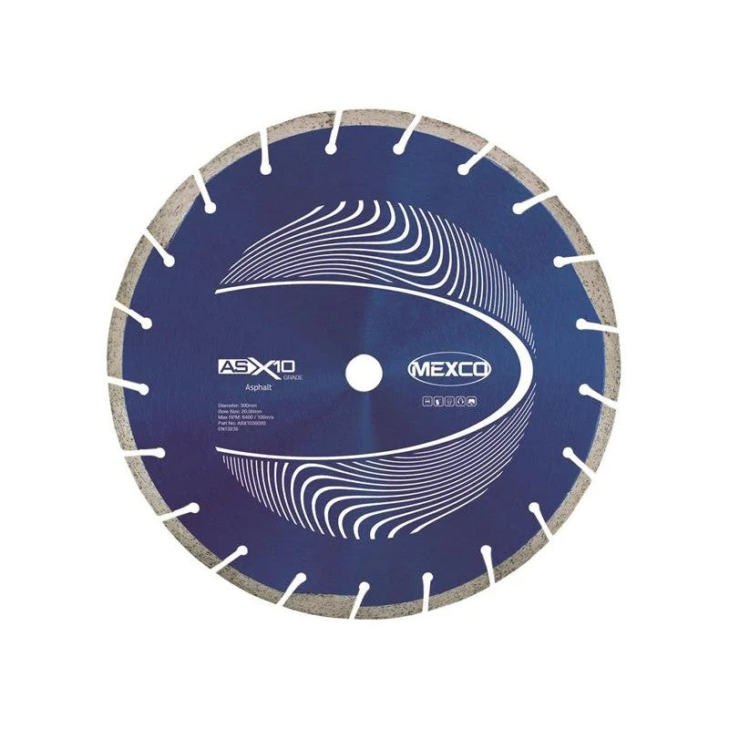 MEXCO Asphalt X10 Grade Diamond Blade 300 x 20mm - ASX1030020