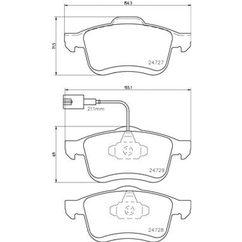 Brembo 4 x Front Brake Pad Set P23130