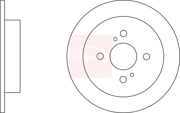 Apec 2 x Brake Disc Set Solid