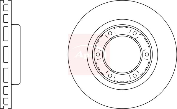 Apec 2 x Brake Disc Set Vented