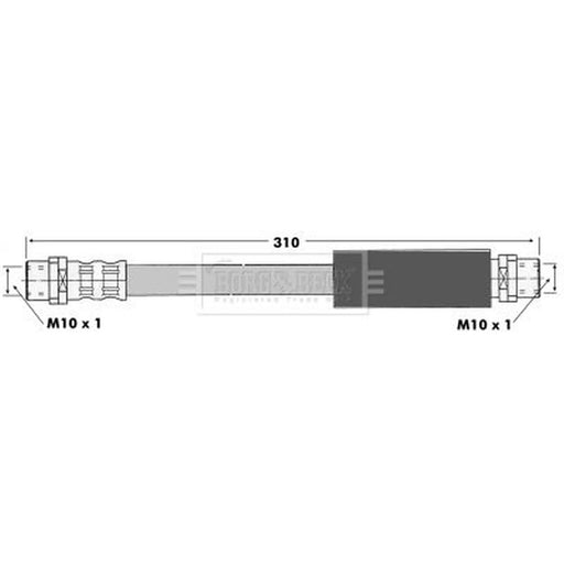 Borg & Beck Brake Hydraulic Hose Line Left BBH6628