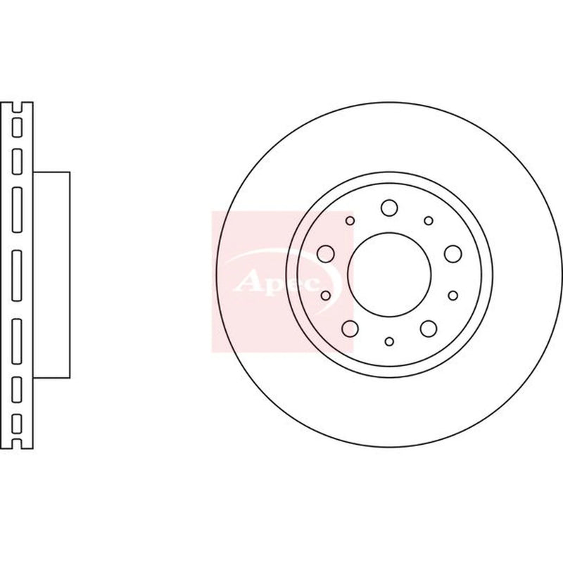 Apec 2 x Vented Front Brake Discs DSK565