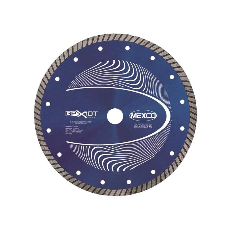 MEXCO GP Concrete Turbo Diamond Blade 230 x 22mm - GPX10T23022
