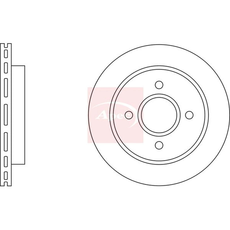 Apec 2 x Vented Rear Brake Discs DSK534