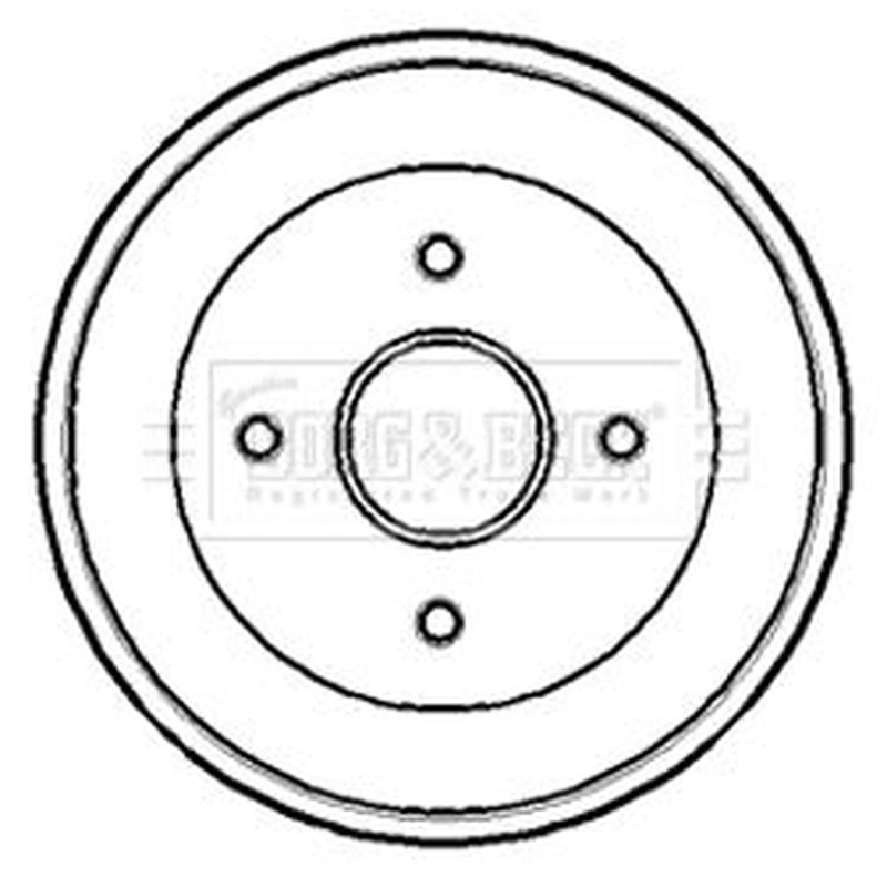 Borg & Beck Brake Drum Assembly Rear BBR7168