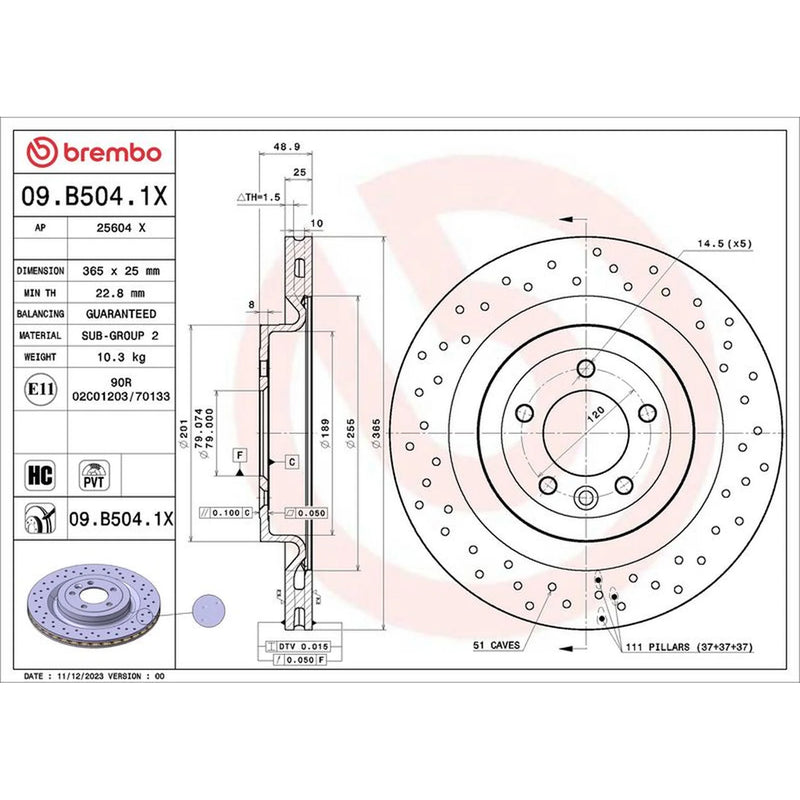 Brembo Xtra 2 x / Rear Brake Discs 09.B504.1X