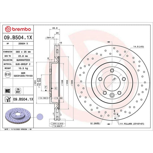Brembo Xtra 2 x / Rear Brake Discs 09.B504.1X