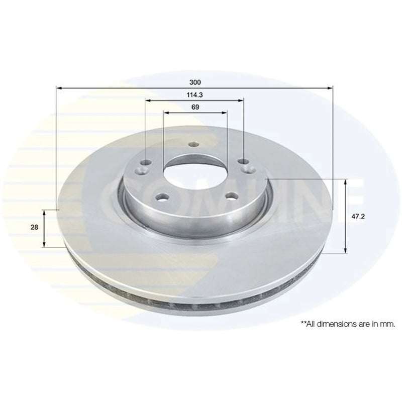 Comline 2 x Front Brake Discs ADC1092V