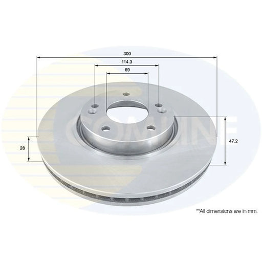 Comline 2 x Front Brake Discs ADC1092V