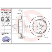 Brembo 2 x Internally Vented Rear Brake Discs 09.C662.11