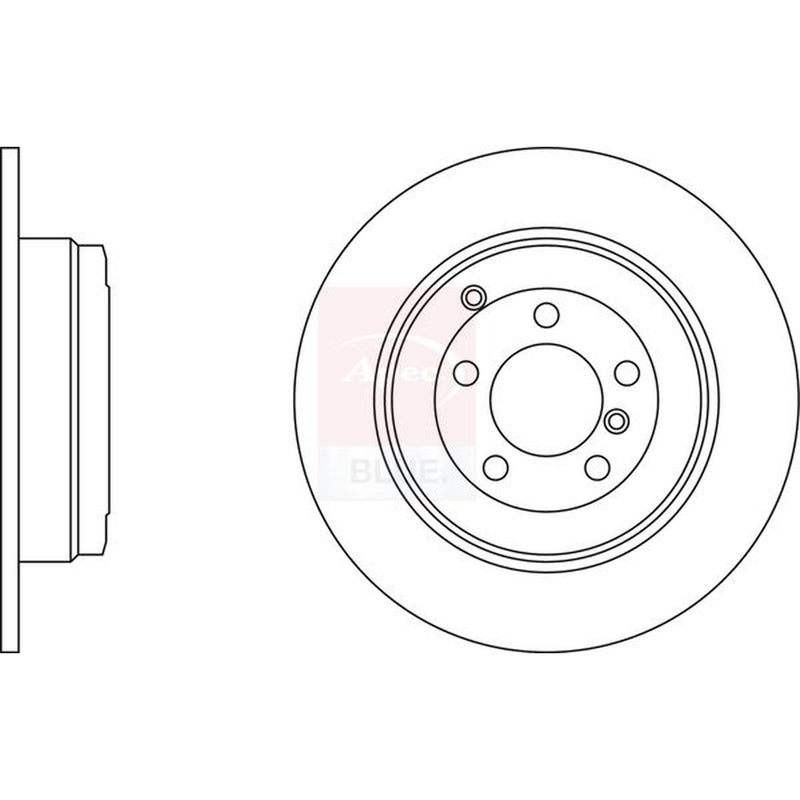 Apec 2 x Solid Rear Brake Discs SDK6513