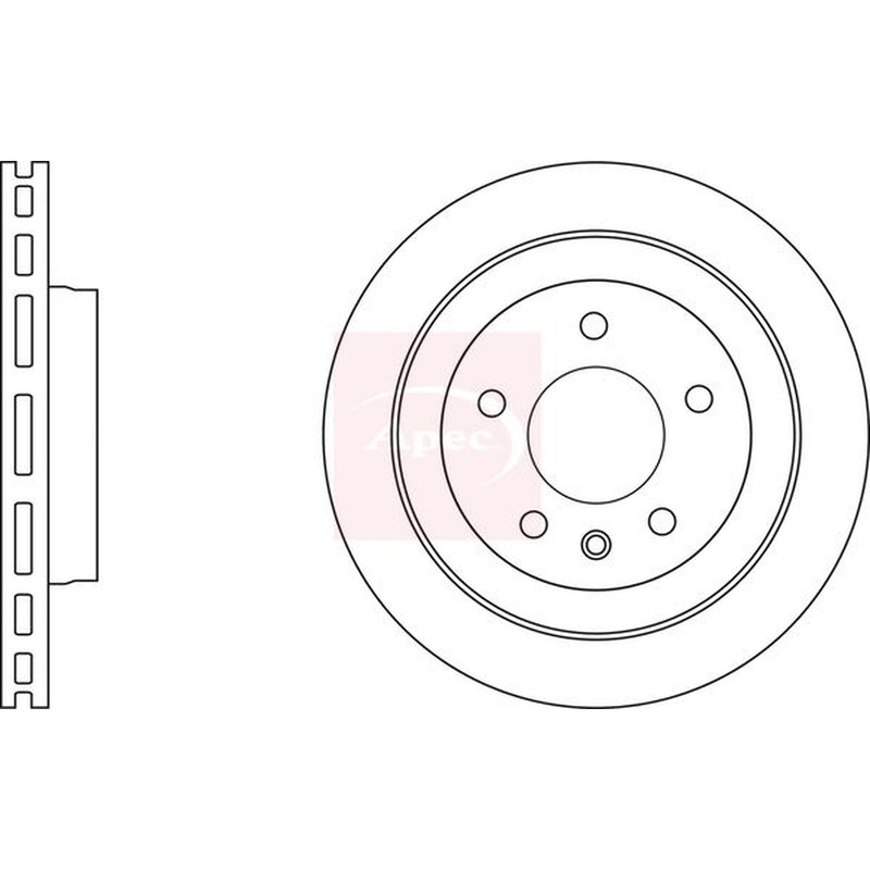 Apec 2 x Vented Rear Brake Discs DSK3083