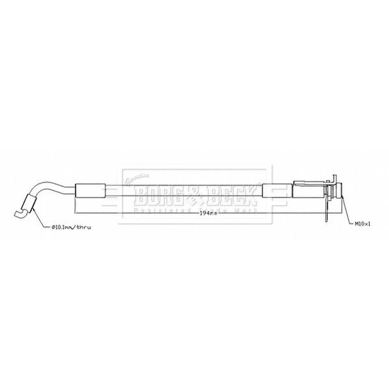 Borg & Beck Brake Hydraulic Hose Line Rear BBH8678