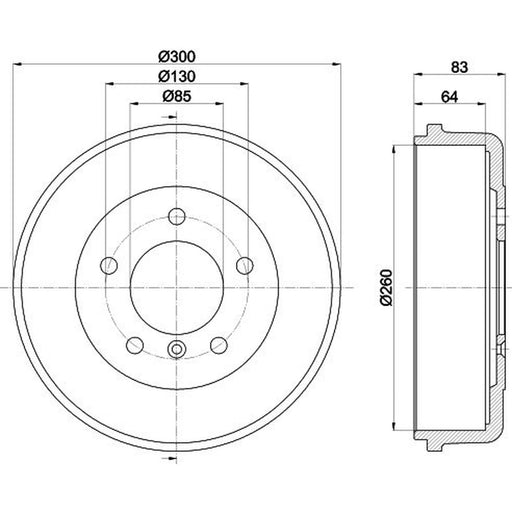 Mintex Brake Drum Assembly Rear MBD012