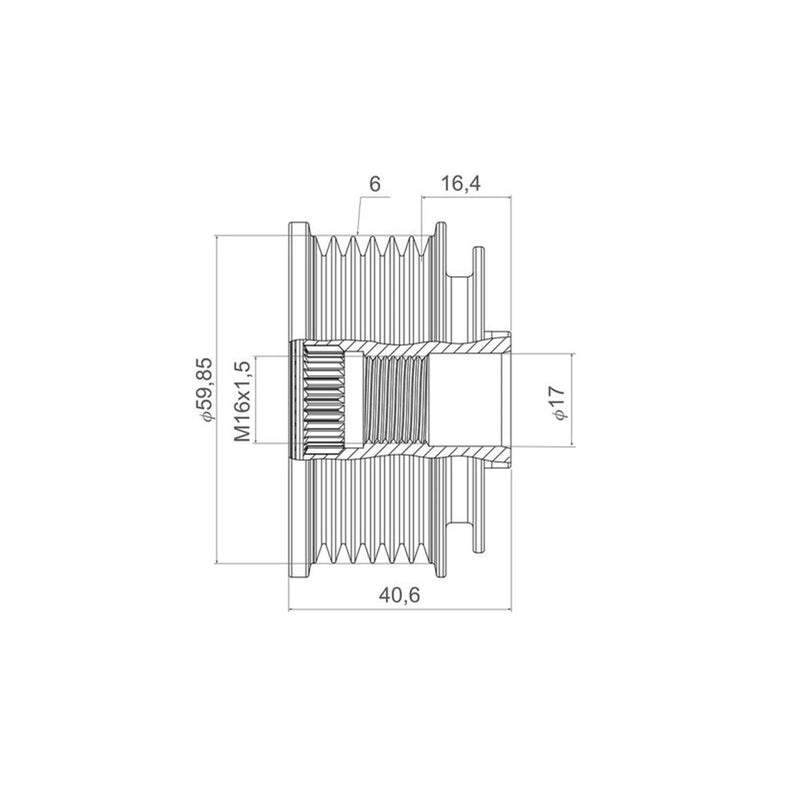 Valeo Alternator Overrunning Freewheel Clutch 588438